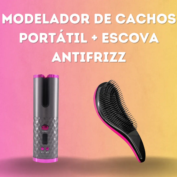 Lizz Haircurler- Modelador de Cachos Portátil+ Escova AntiFrizz