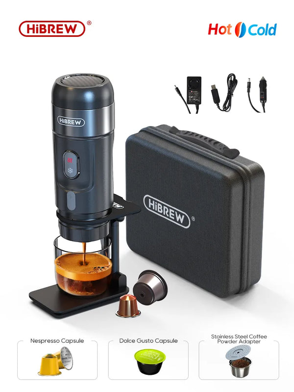 Cafeteira Elétrica Portátil - Compatível com Cápsula Nespresso, Dolce Gusto e para Café Moído