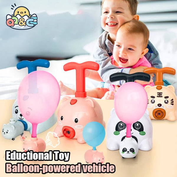 Crianças novidade balão carro inercial balão de ar carros de energia modelo brinquedo imprensa veículo de energia brinquedos educativos para meninos presente crianças
