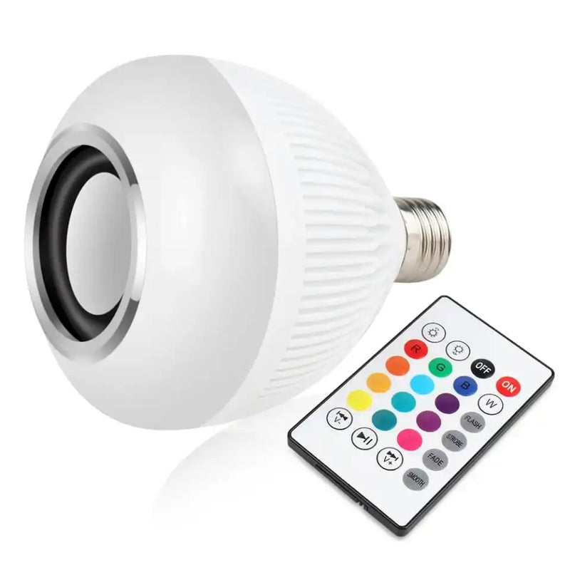 Lampada Bluetooth Led Caixa De Som Com Controle Remoto 12W Rgb