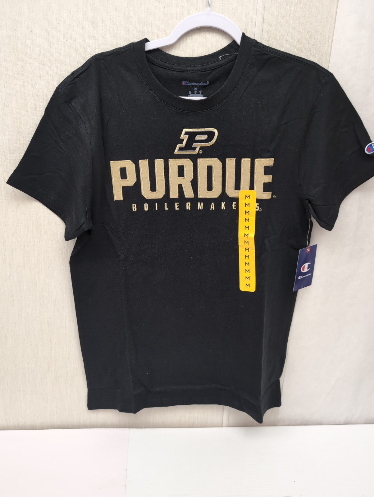Purdue University Boilermakers Short Sleeve Tshirt Champion Sz Med Black AM35
