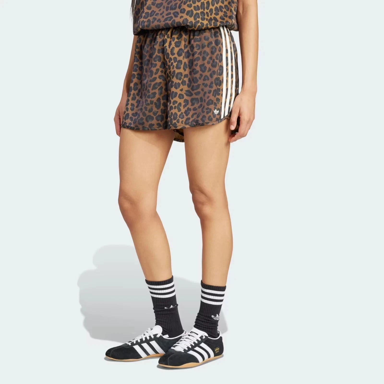 adidas Women’s Oiginals Leopard Satin Shorts-KA2673-NEW