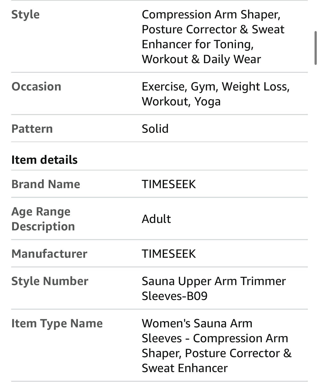 TIMESEEK Women’s Large Black Arm Trimmer Sleeves, New Sweat Compression Posture