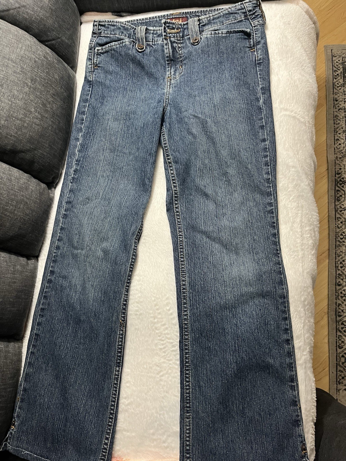 IDB Women’s Bootcut Jeans Blue Medium Wash Denim Cotton 2- Pocket Low Rise 6