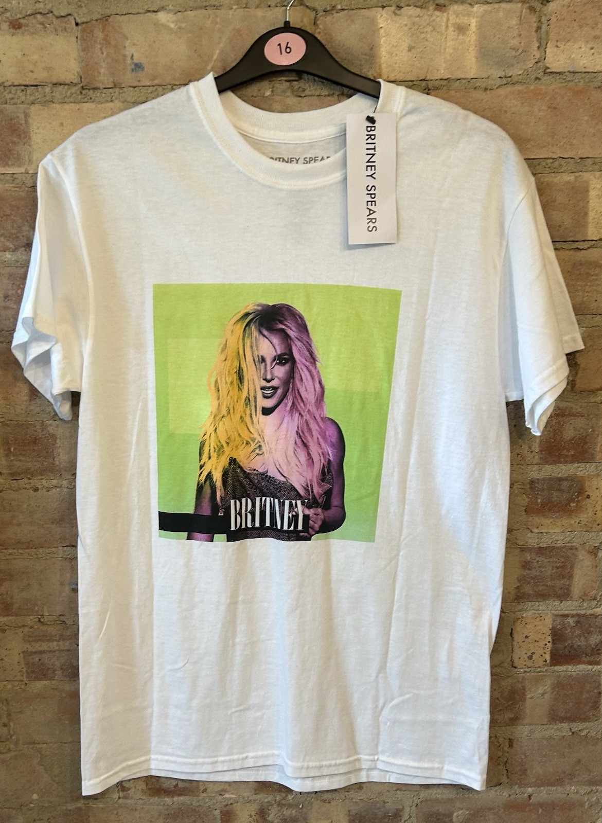 Britney Spears Graphic T-Shirt Size Medium 38” White BNWT 100% Cotton Primark