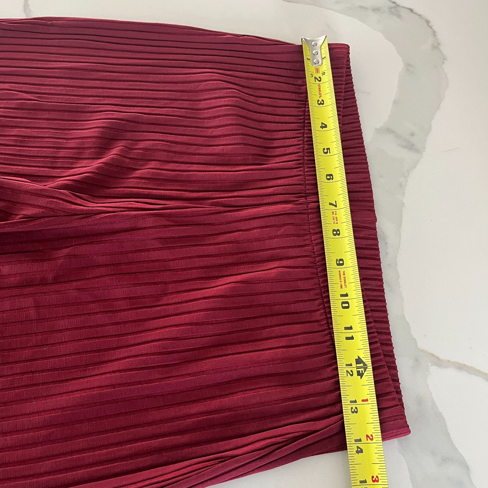L’Academie Revolve The Ruby Pant Women Red Wine Burgundy Ribbed Pants Stretchy