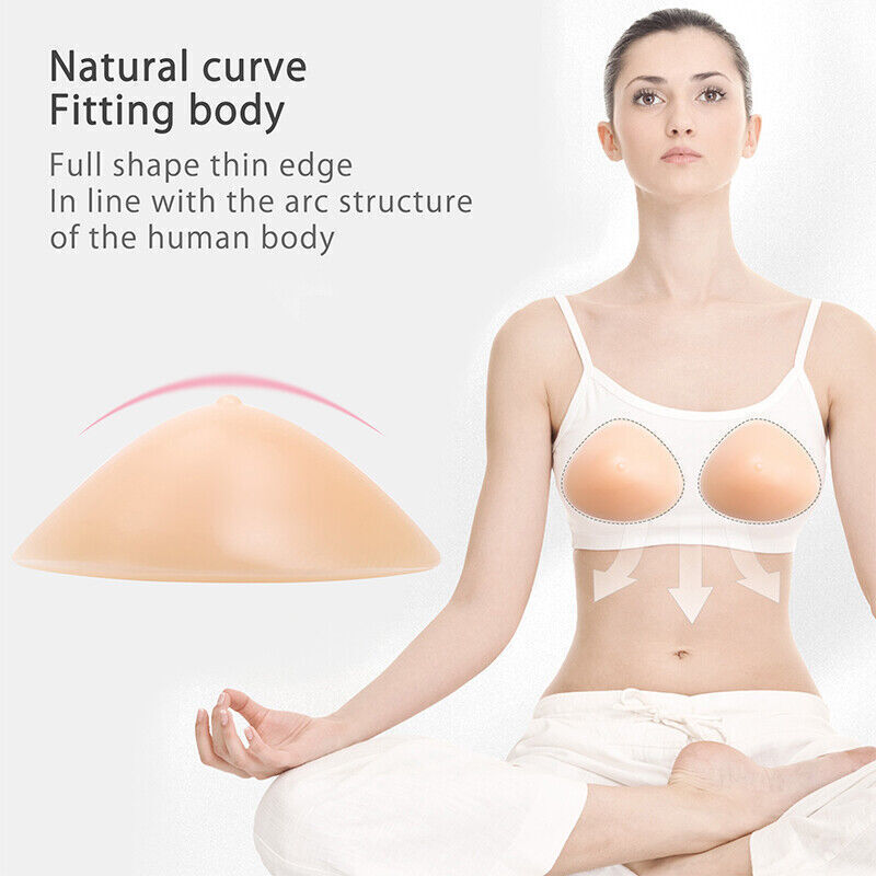 Pair of Triangle Silicone Breast Forms FakeBoob Crossdresser Enhancer Insert Pad
