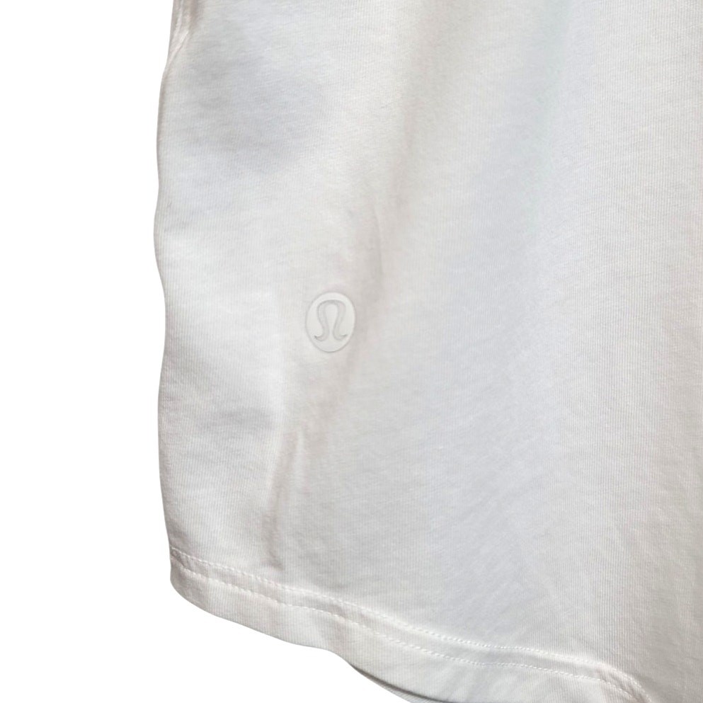 Lululemon Love Tank Pleated White 4 EUC Pima Cotton Yoga Everyday