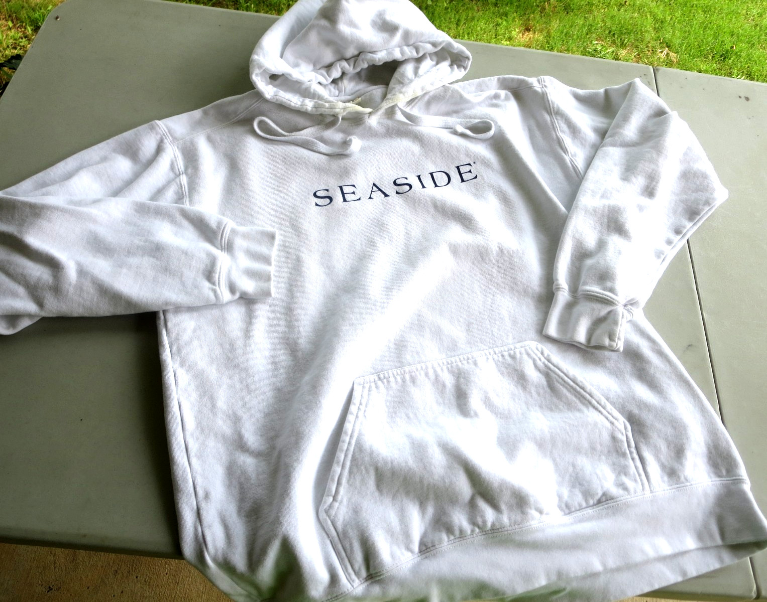 SEASIDE Comfort Colors Adult sz L Mens Sweatshirt 30A Florida HOODIE Pullover
