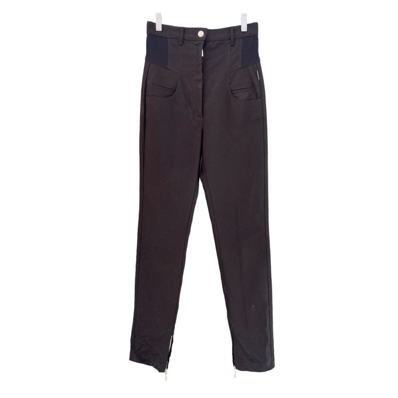 Moncler Women’s 28 inches Waist size 6 Small S High waist Black Slim Fit Pants