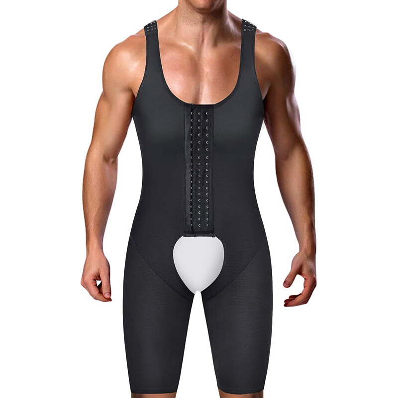 Men Shapewear Bodysuit Full Body Shaper Compression Slimming Suit Breathable Top