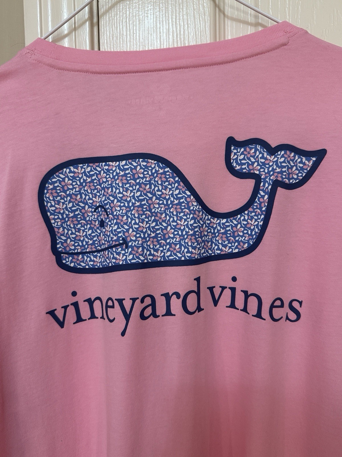Vineyard Vines Women’s Spring Flower Fill Whale L/S Pocket Pink T-Shirt XL NWT