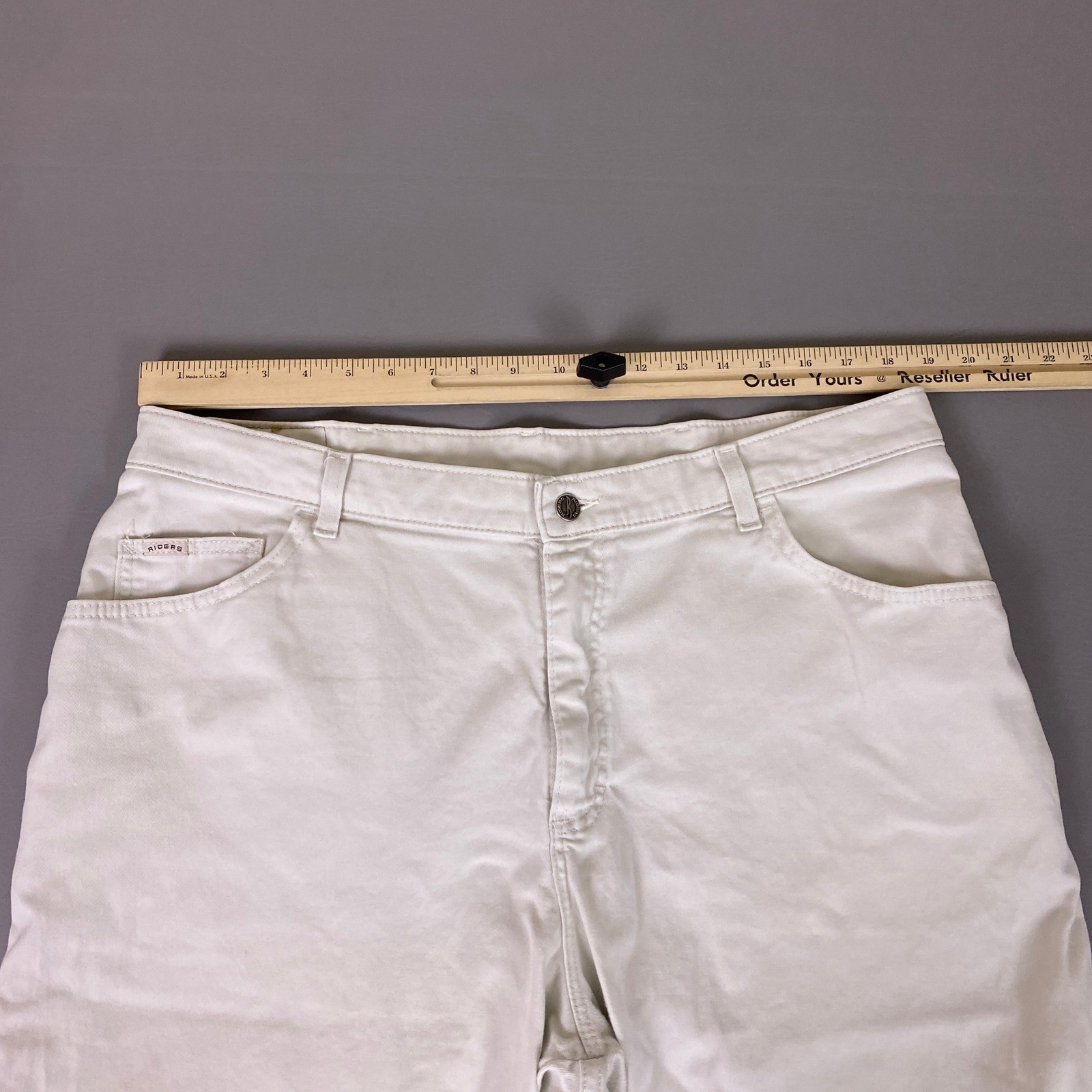 Riders by Lee Pants Women’s 22W M Off-White Ivory Straight Leg Stretch Twill