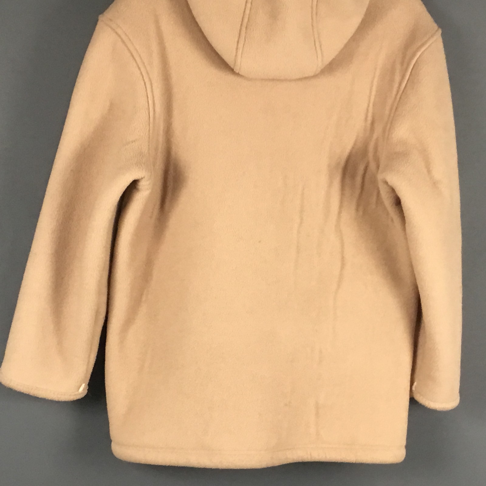 FU DA Women’s Hooded Sherpa Lined Jacket Size S Tan Full Zip Pockets Easy Care
