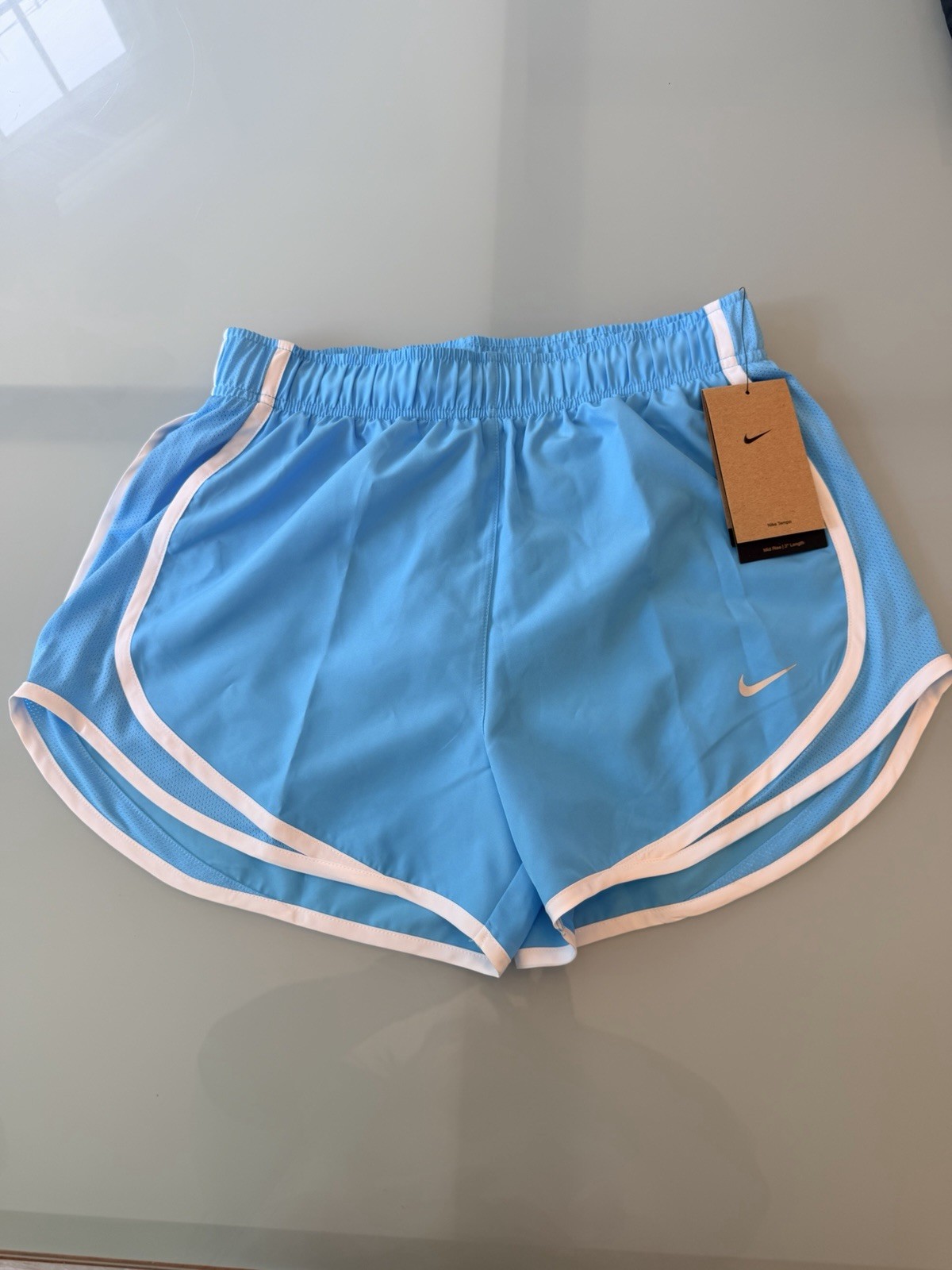 Nike Dri-FIT Women’s Tempo Running Shorts [S] NWT Sky Blue MSRP $32