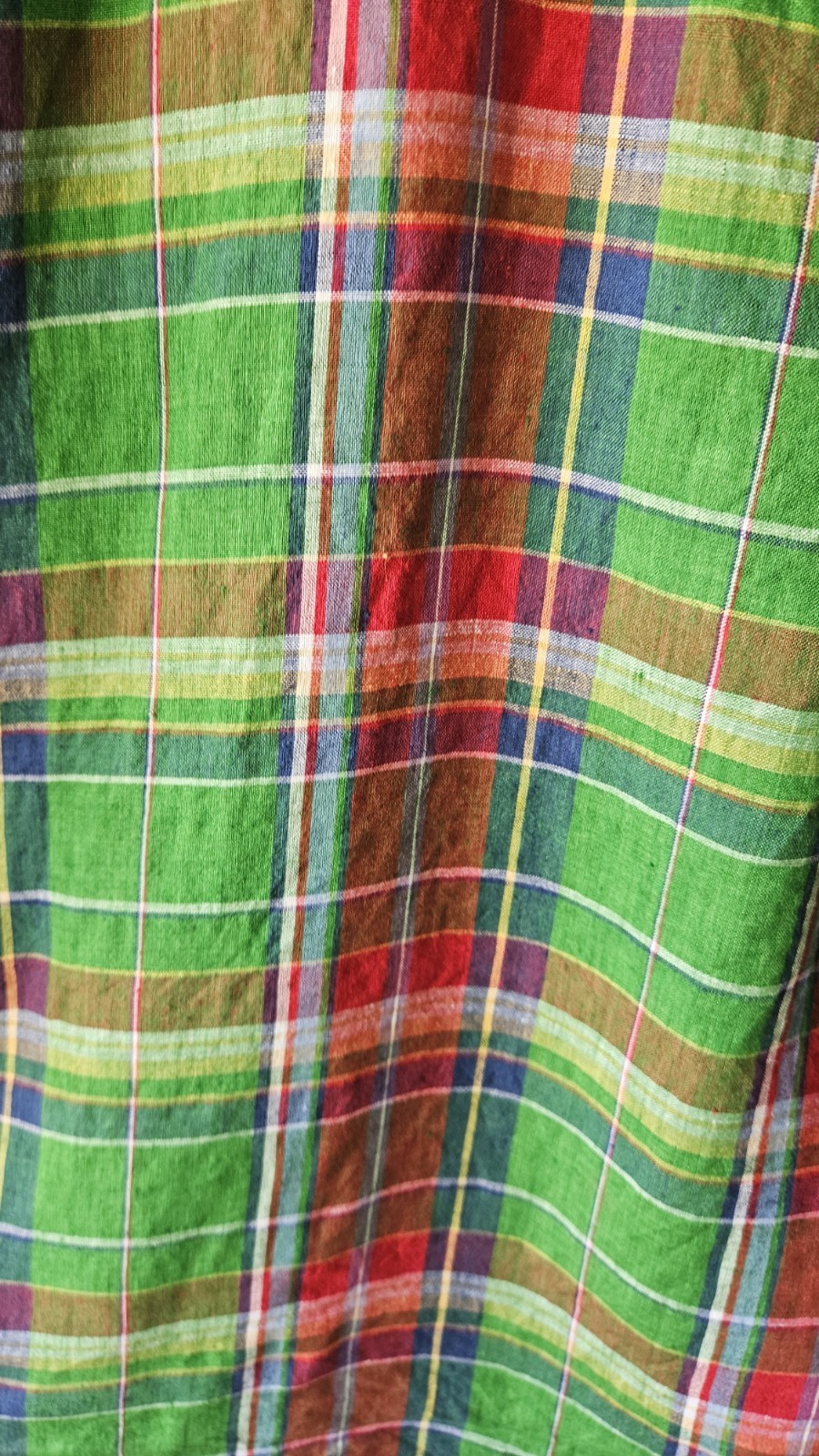 Polo Ralph Lauren Women’s XS Classic Fit 100% Linen Plaid Shirt Green 17×26