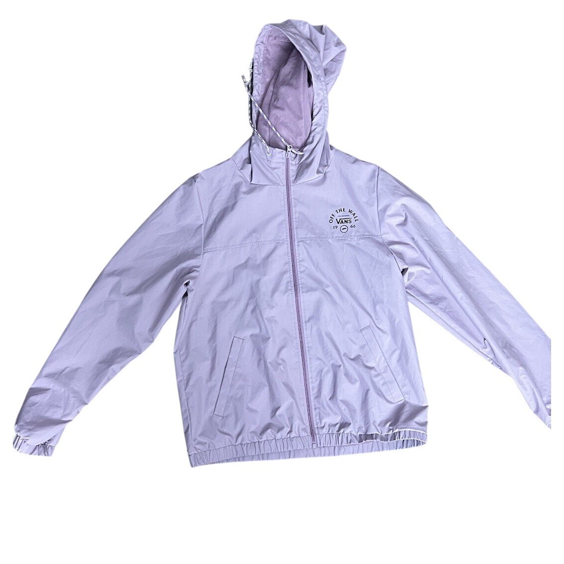 Vans Off The Wall Windbreaker Jacket Lilac Purple Hooded Lightweight XL