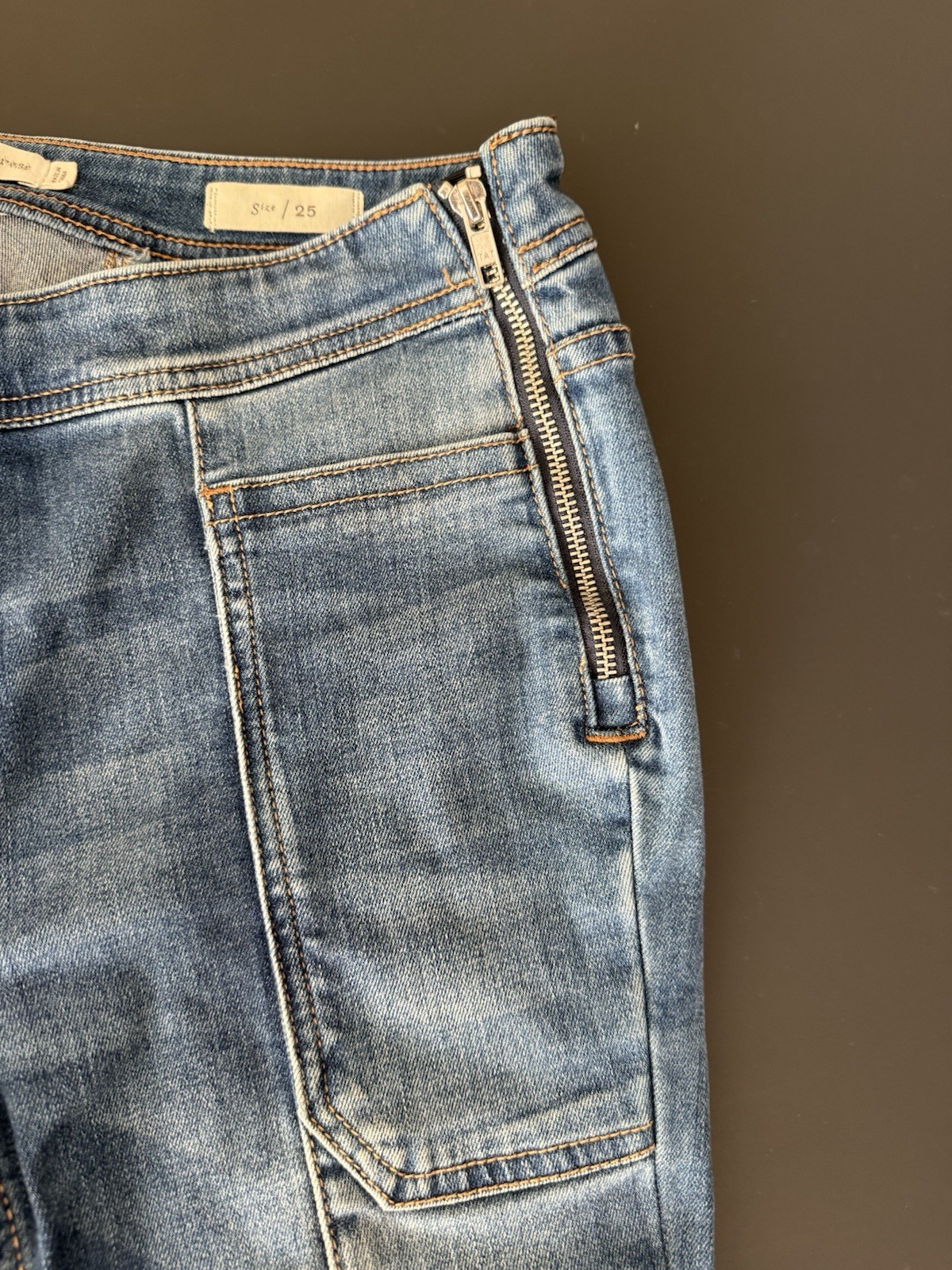 Pilcro and the Letterpress Women’s Blue Bootcut Jeans Slim Mid Rise Stretch