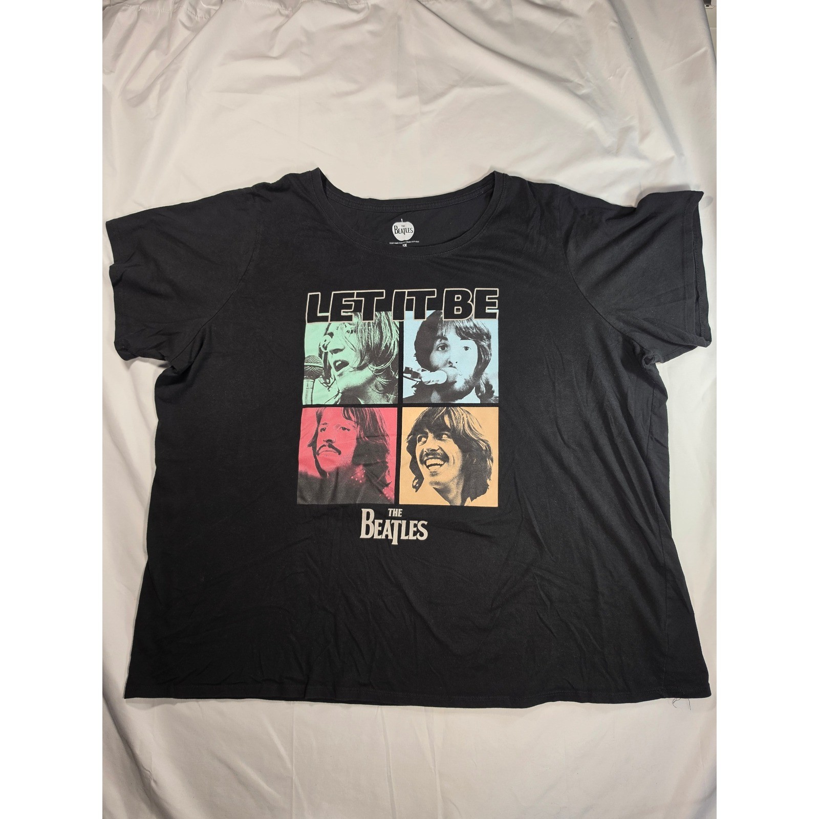 The Beatles Let It Be Graphic Tee Black Short Sleeve Plus Size 3X Band Shirt