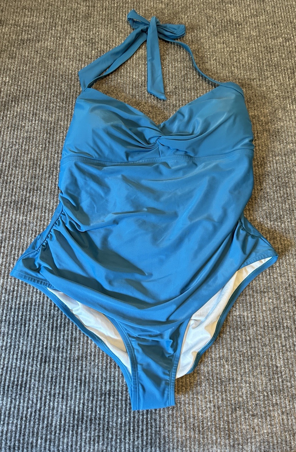 NWT Cupshe Swimsuit One Piece 3XL Teal Halter Sweetheart Hygienic Liner In Tact