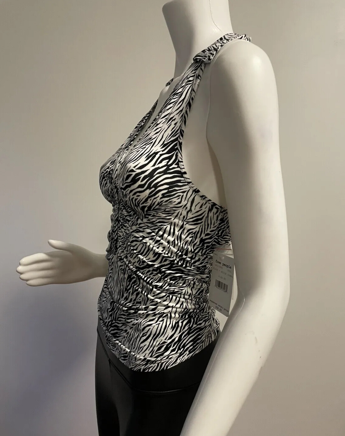 Free People Coco Animal Print Zebra Racerback Tank C1/15
