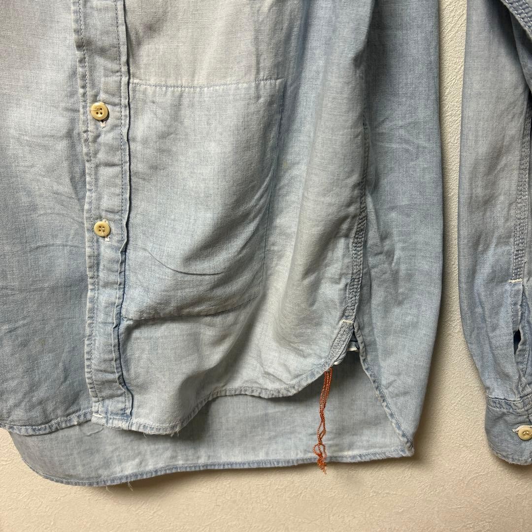 chimala Chambray Shirt M Blue Vintage Casual Damage Design