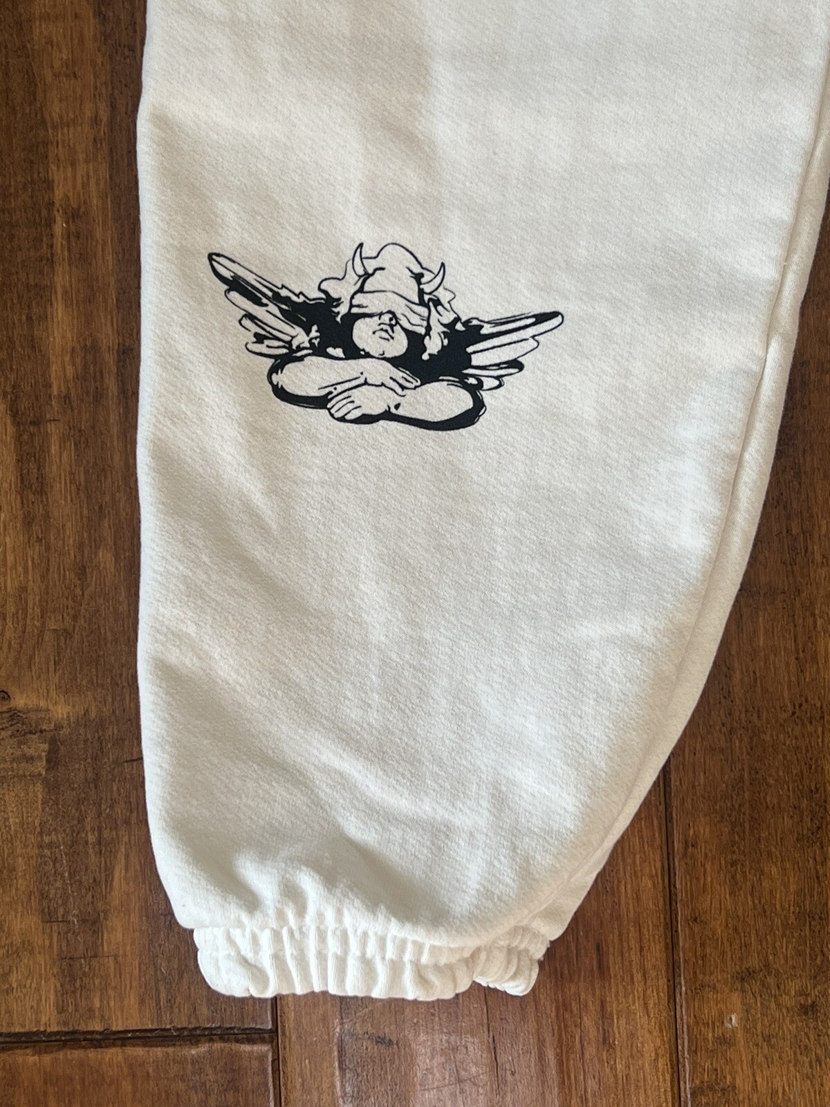 BOYS LIE If you LOVE me, LET ME GO Ivory Cream SWEATPANTS Joggers Fleece