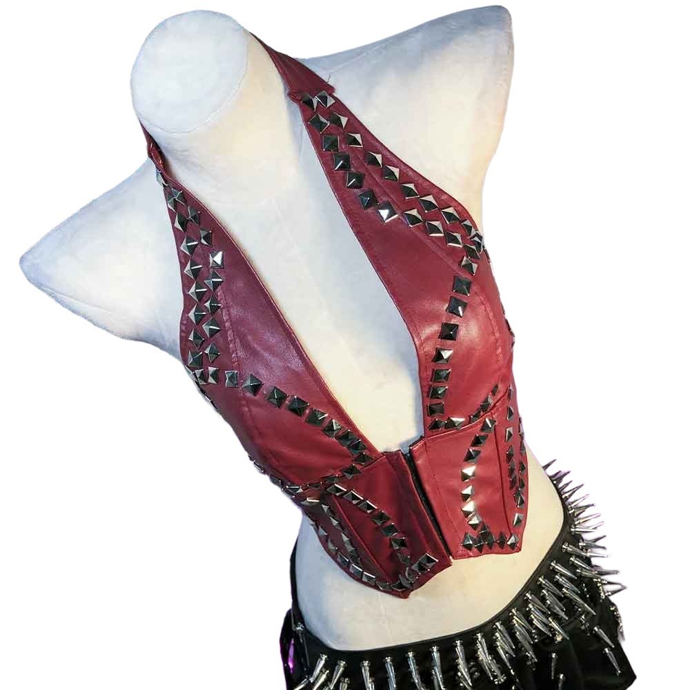 Goth Tops Grunge Spiked Y2K Punk Rock Clothes Boho Gothic Tank Emo Clothing