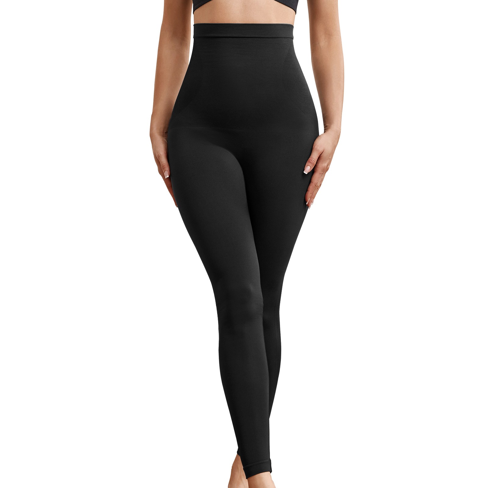 Anti Cellulite Compression Leggings Leg Shaper High Waist Black Pants Shapewear