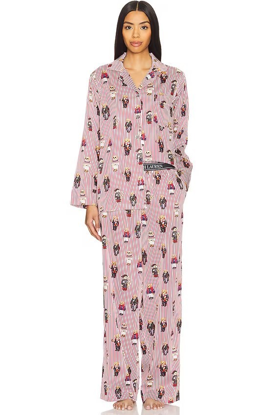 Polo Ralph Lauren Intimates Madison Pajama Set Bear Red 2 Piece New