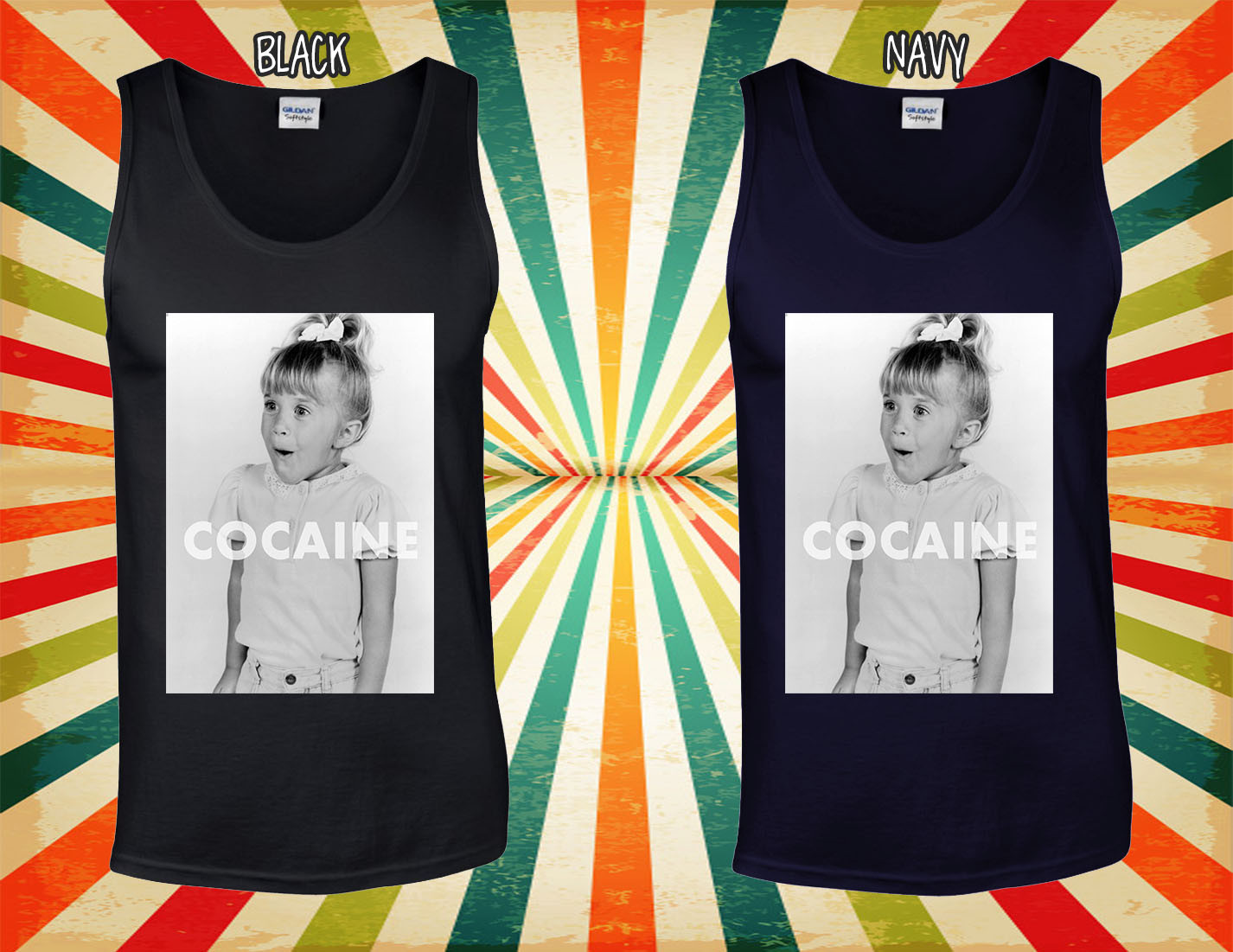 Cocaine Drugs High Fun Men Women Vest Tank Top Unisex T Shirt 1337