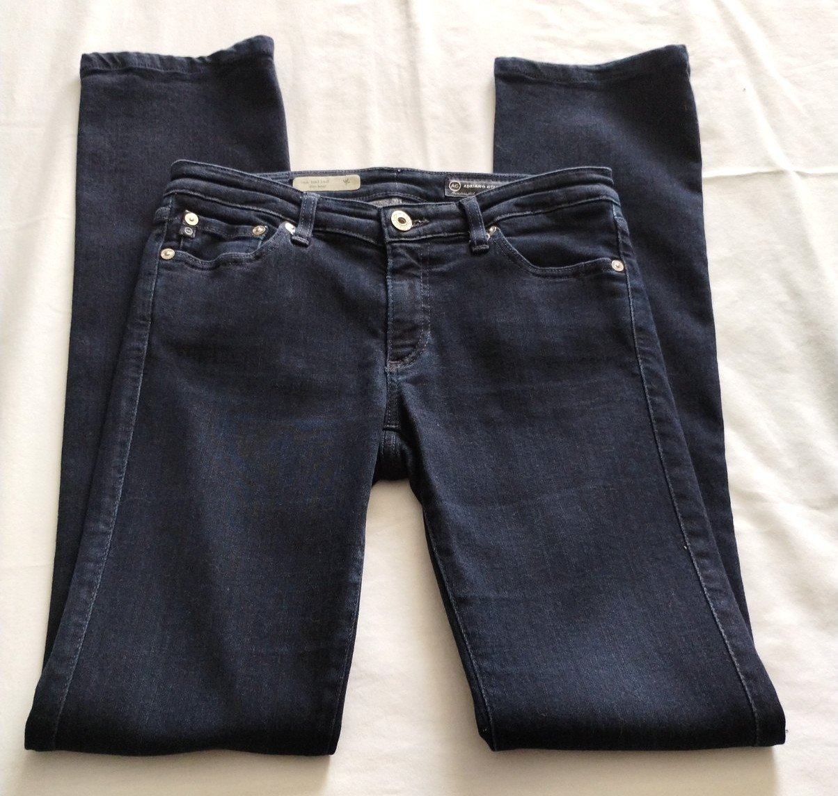 AG ADRIANO GOLDSCHMIED Dark Wash “BALLAD SLIM BOOT” Jeans Sz 27 (31.5 In)