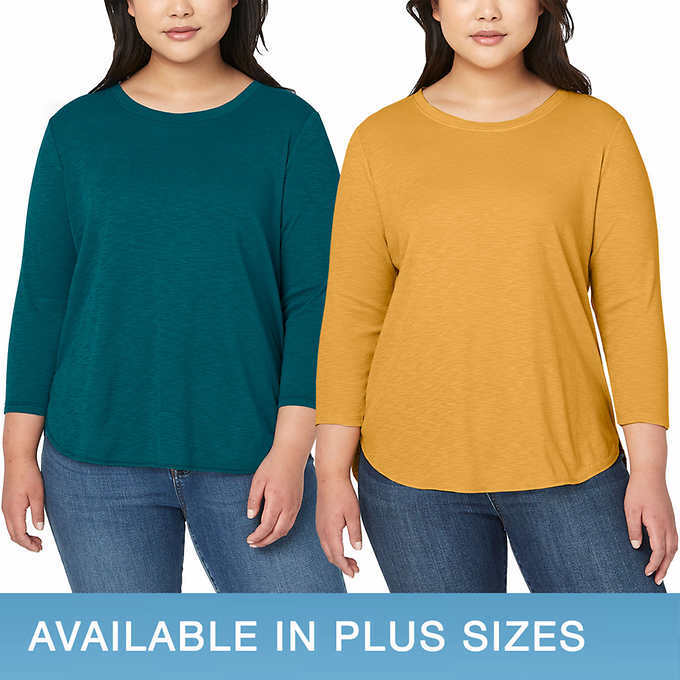 Kirkland Signature Top 100% Cotton Slub Tee -8 COLOR Choices NEW SZ XS-3X