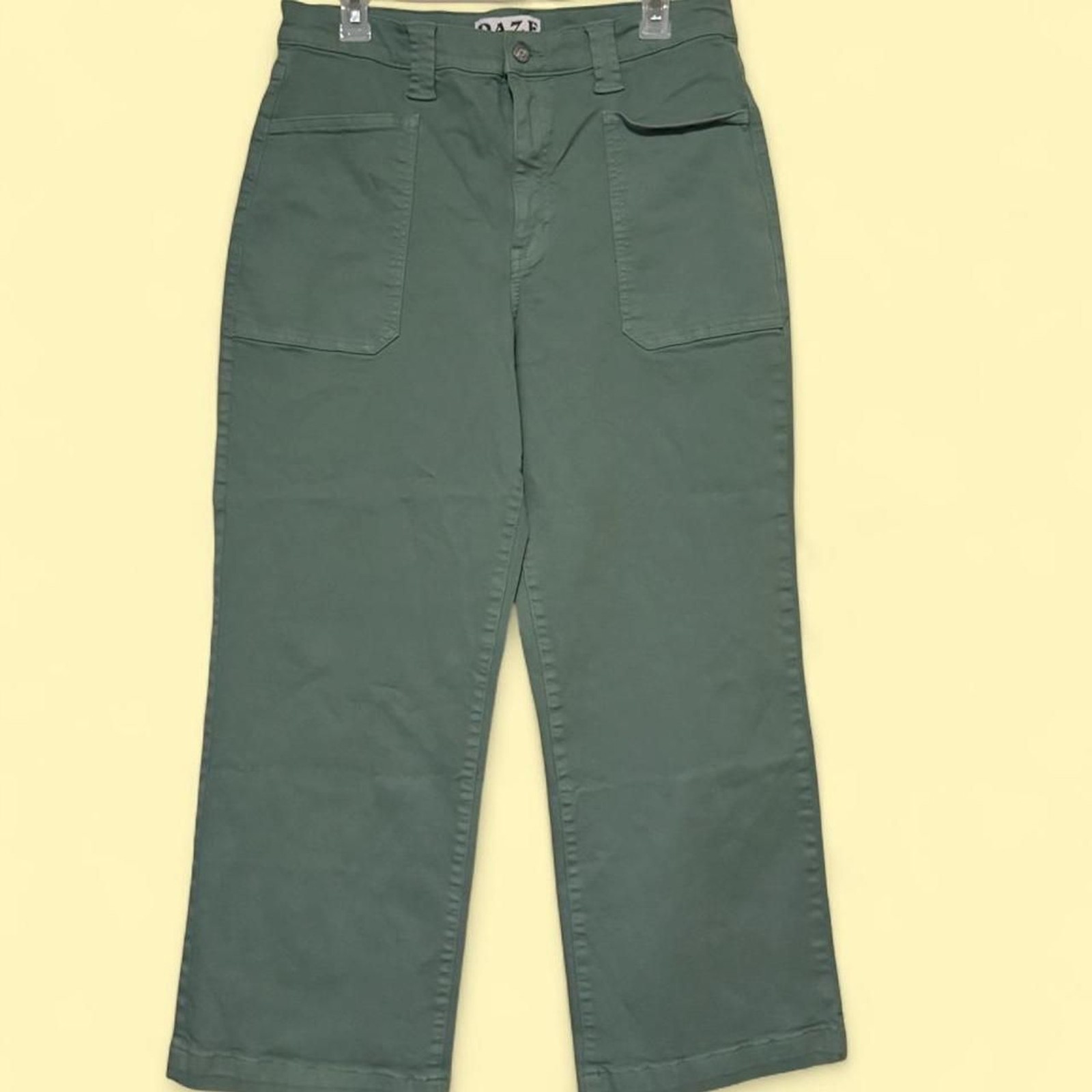 DAZE High Rise Utility Pants Sage Green Size 32 Carpenter Straight Leg Jeans
