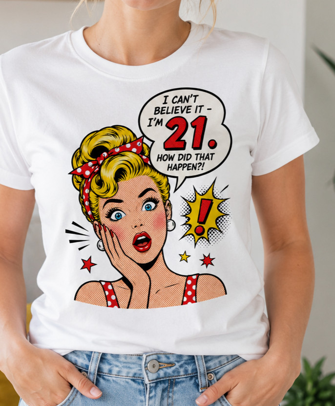 Ladies 21st Birthday T-Shirt Original Design Gift Present Girlfriend 21 Party