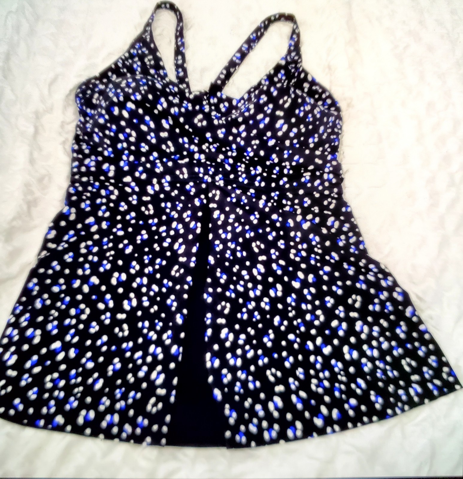 Swimsuits For All Women’s Polka Dot Tankini Swim Top Built-In Bra Plus Size 24
