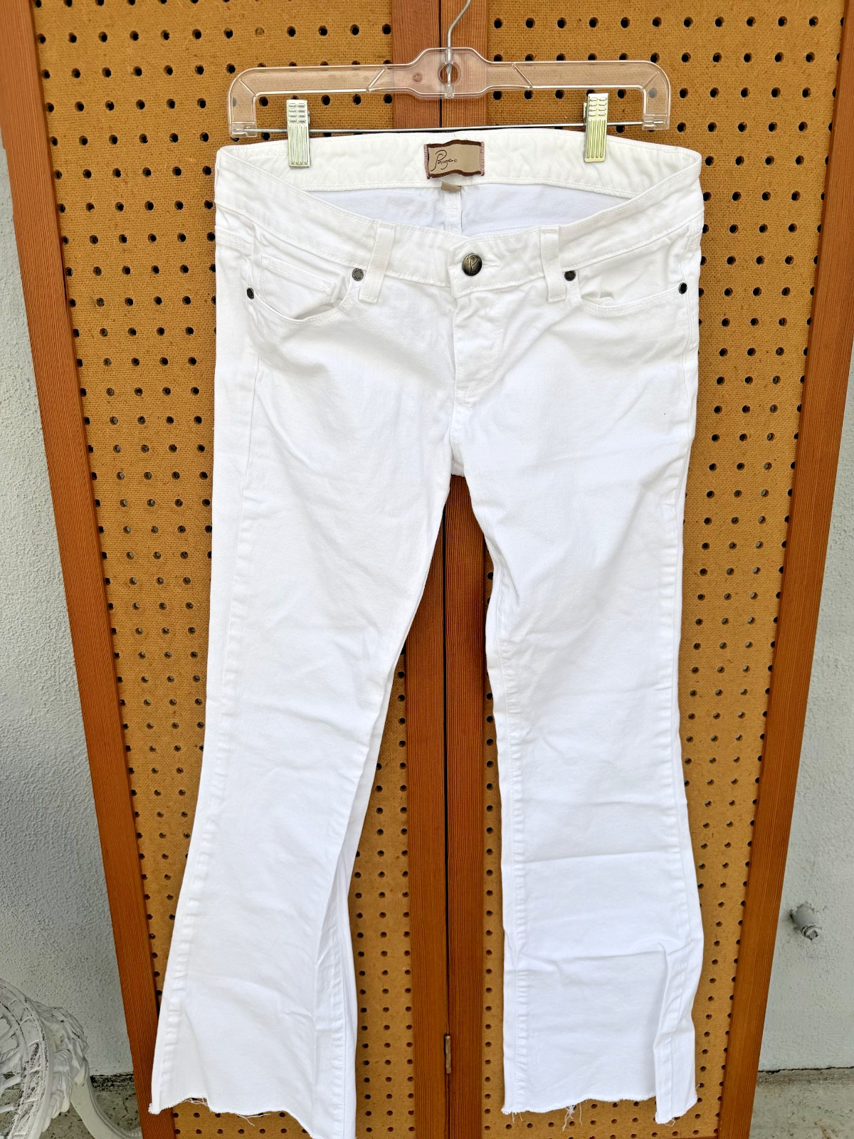 PAIGE Premium Denim Women Canyon Boot White Jeans 29