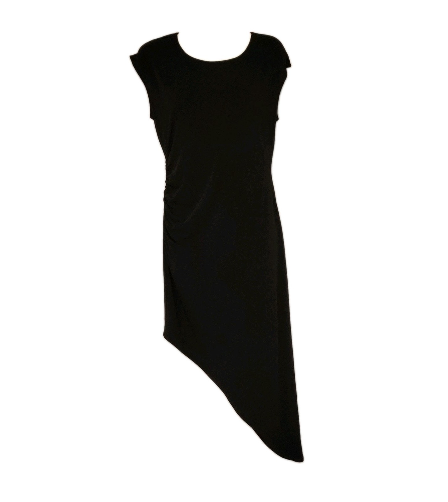 NWT Wmn’s BCBG Black Asymmetrical Hem Cap Sleeve Lightweight Dress Size M