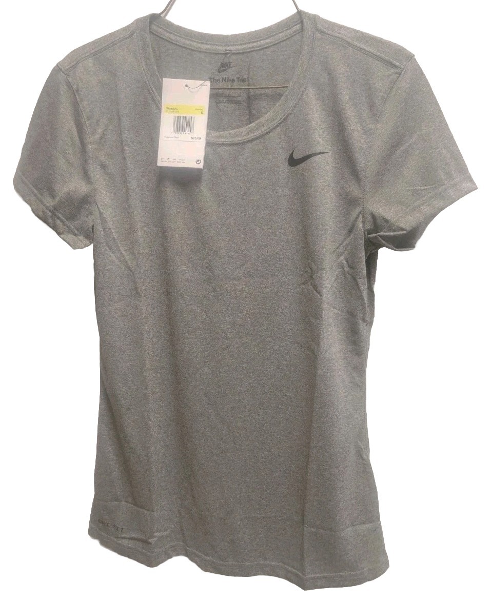 Nike Dri-FIT Tee Womens Small Gray Heather Training Tshirt New Running