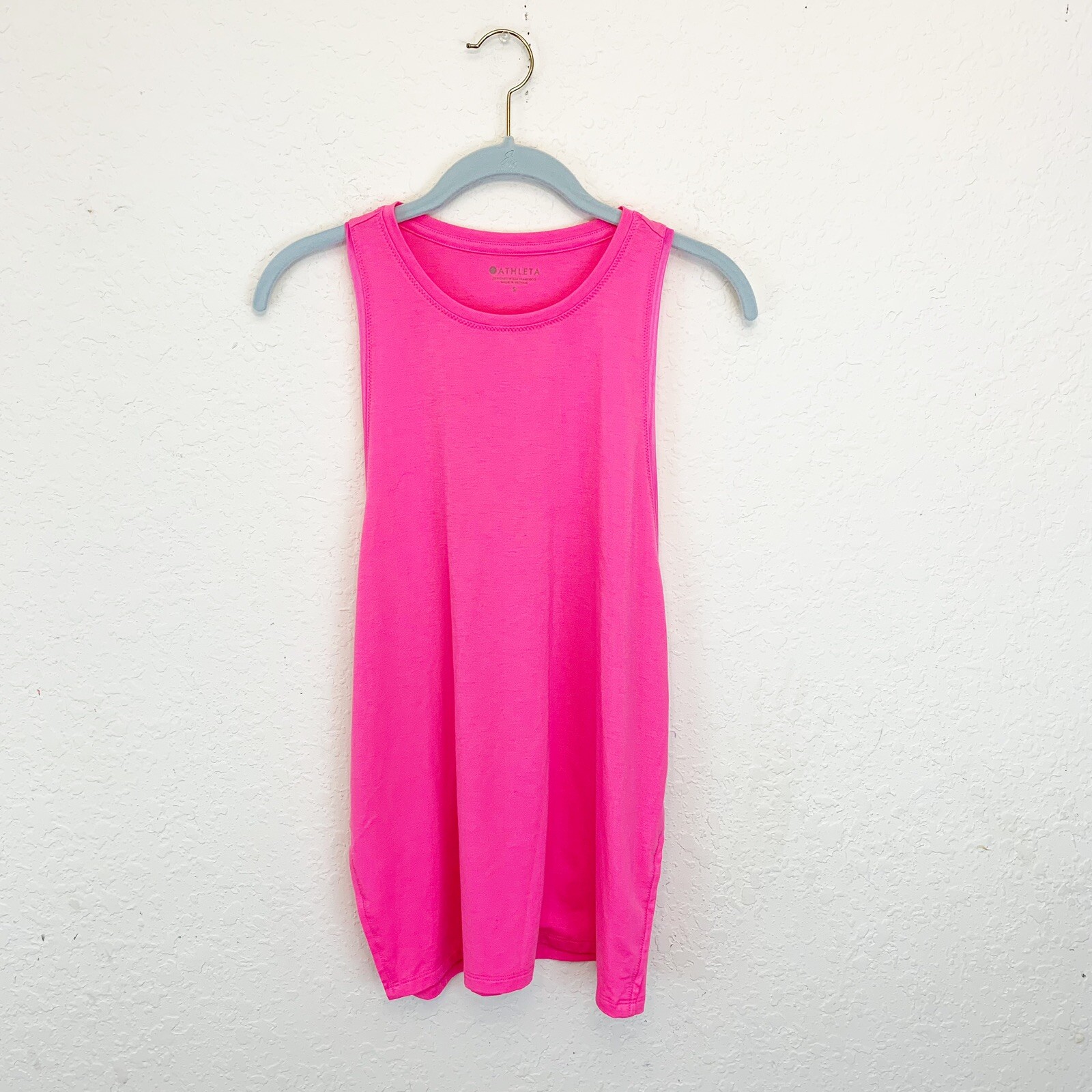 Athleta Essence Mesh Details Tank Prism Pink Solid Womens Small