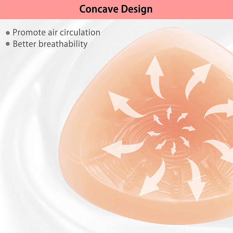 Pair of Triangle Silicone Breast Forms FakeBoob Crossdresser Enhancer Insert Pad