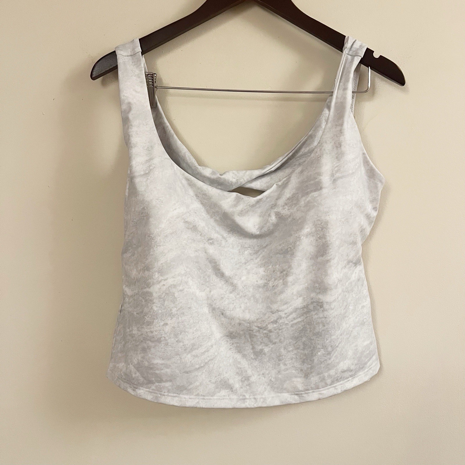 Fabletics Oasis Twist Built-In Bra Tank Stone Marble NEW Size XXL