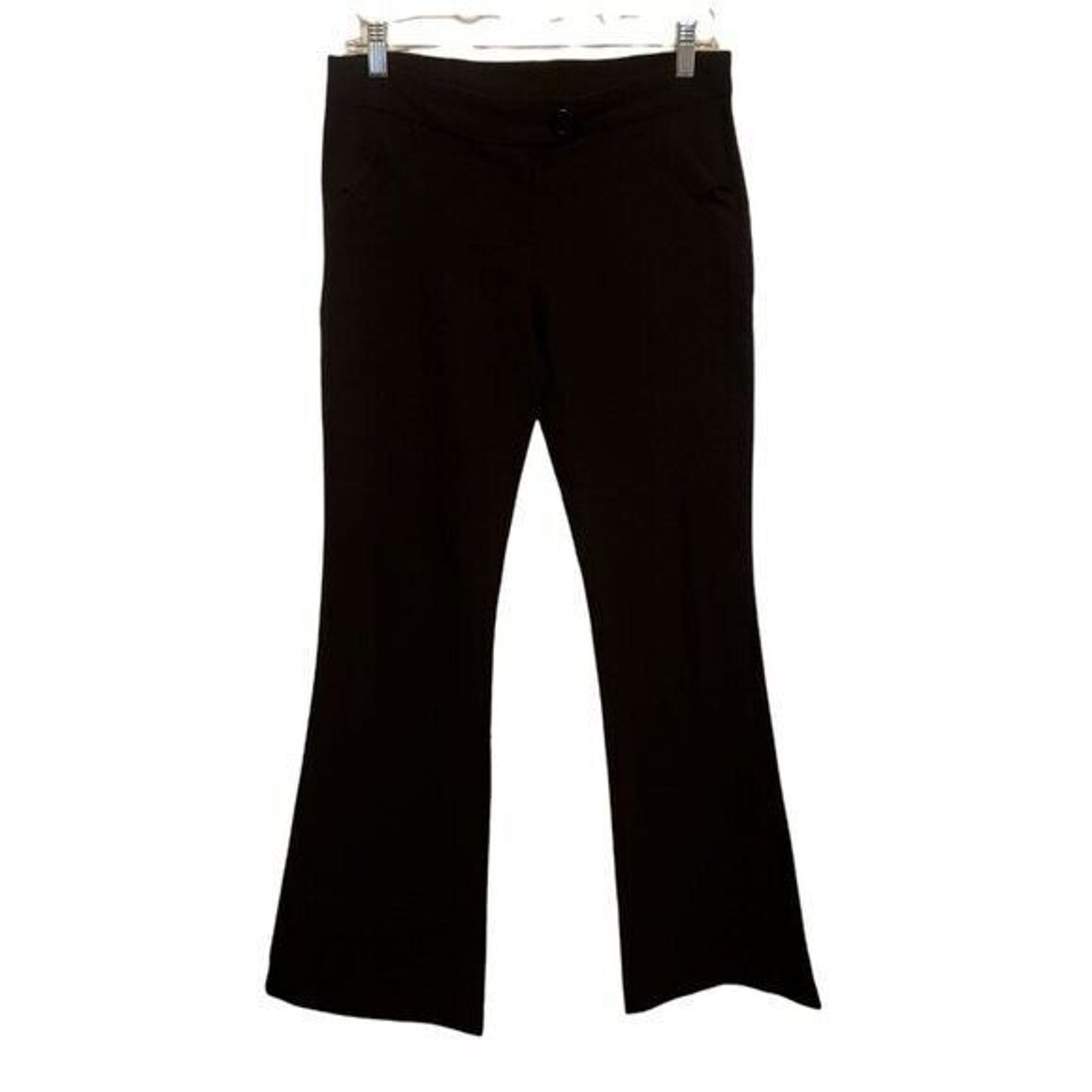 K. Mode Womens Size S Black Solid Flared Dress Pants