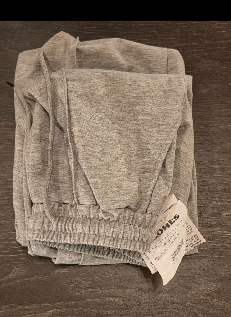 SOHIS Women’s Gray L Jogger Pants Drawstring Elastic Waist Knit Athleisure