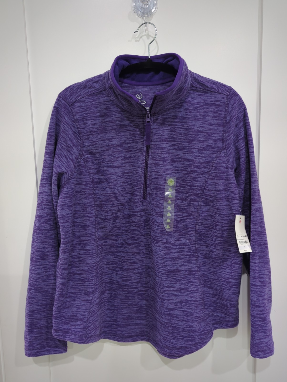 Made For Life Women’s Pullover PL Petites Purple Zip Up Gym Jog Walking Work