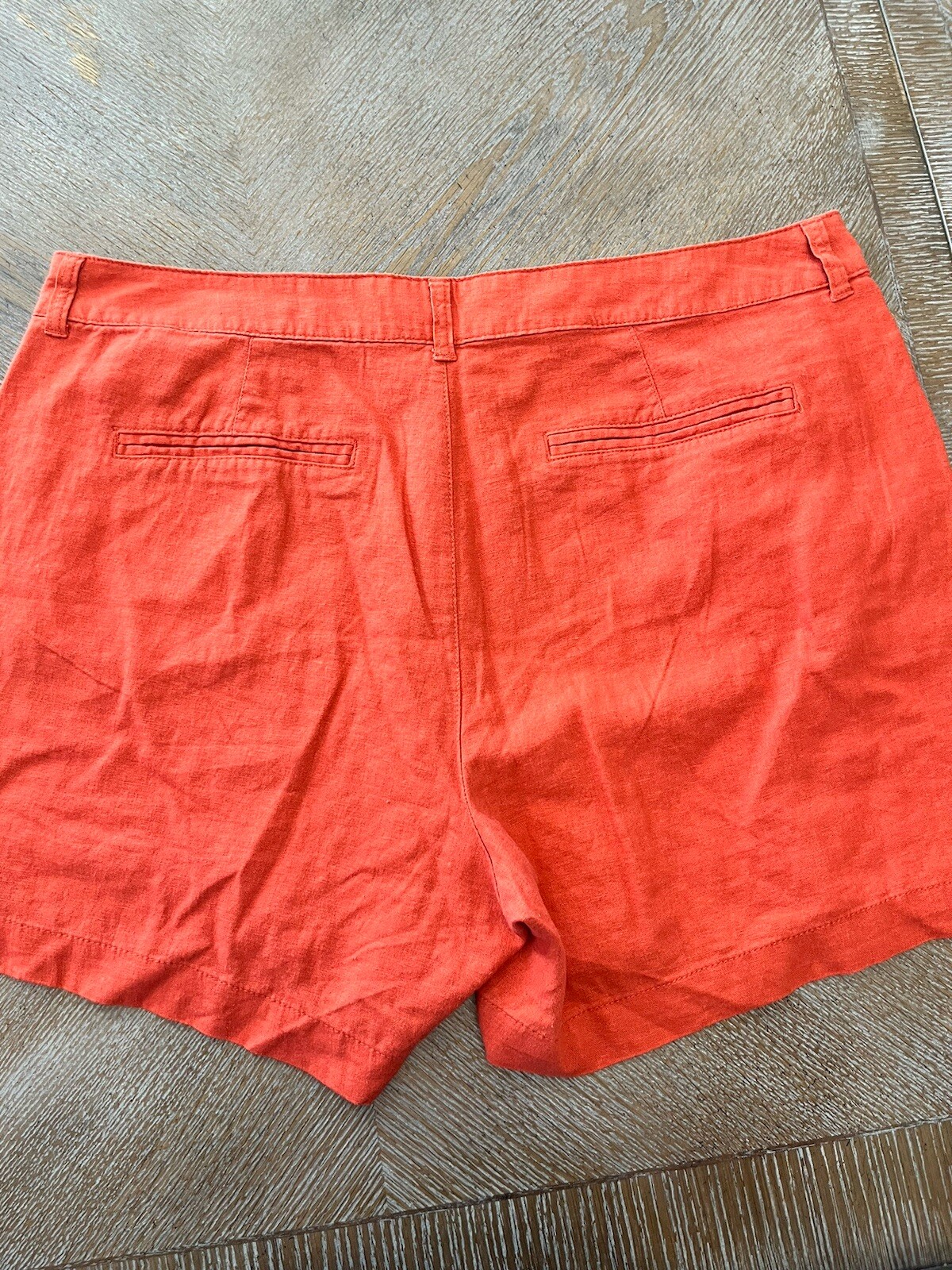 Old Navy Rust Everyday Shorts Size 16 55% Linen 45% Rayon Waist 40” Inseam 5”