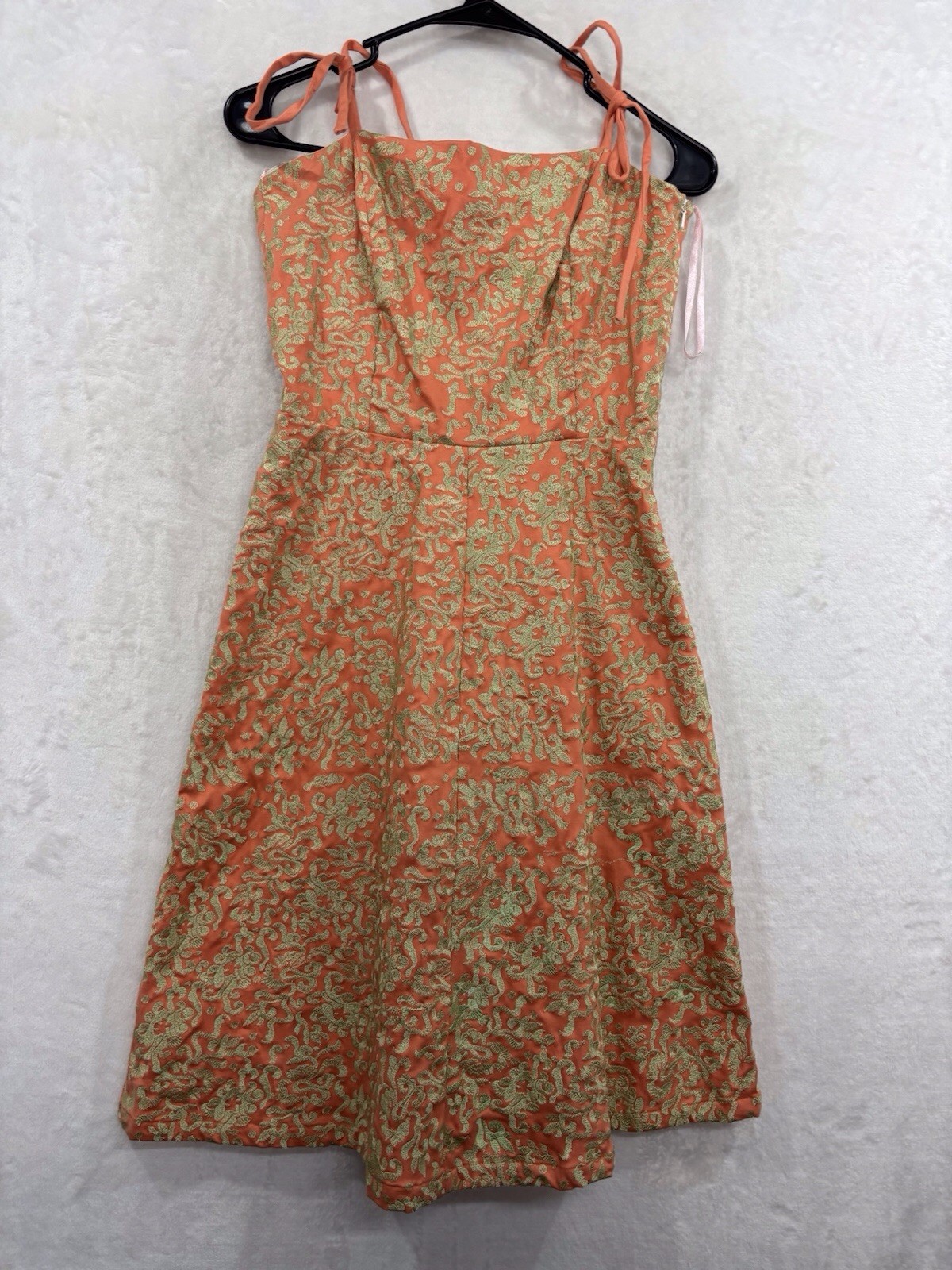 Lilypod Handmade Embroidered Jacquard A-Line Mini ShortDress 2 Square Neck NEW