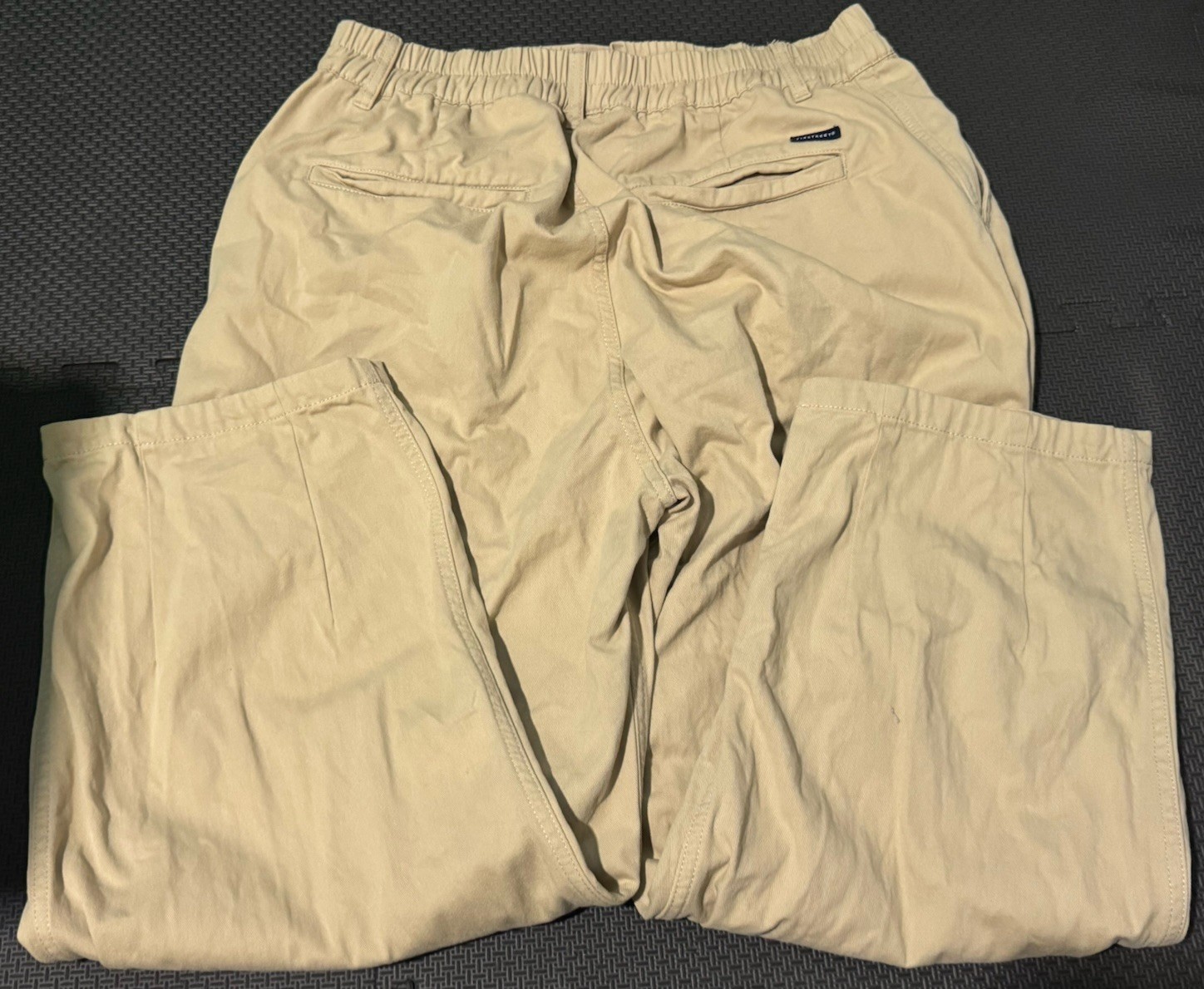 714Street beige wide leg pull on pants featuring a comfortable elastic waistband