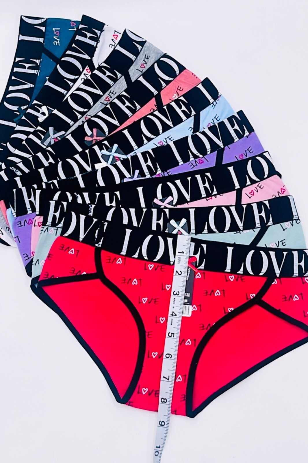 Lot of 6 Women Bikini Sports LOVE Panties Underwear 95% COTTON Cheeky 30125 S-XL