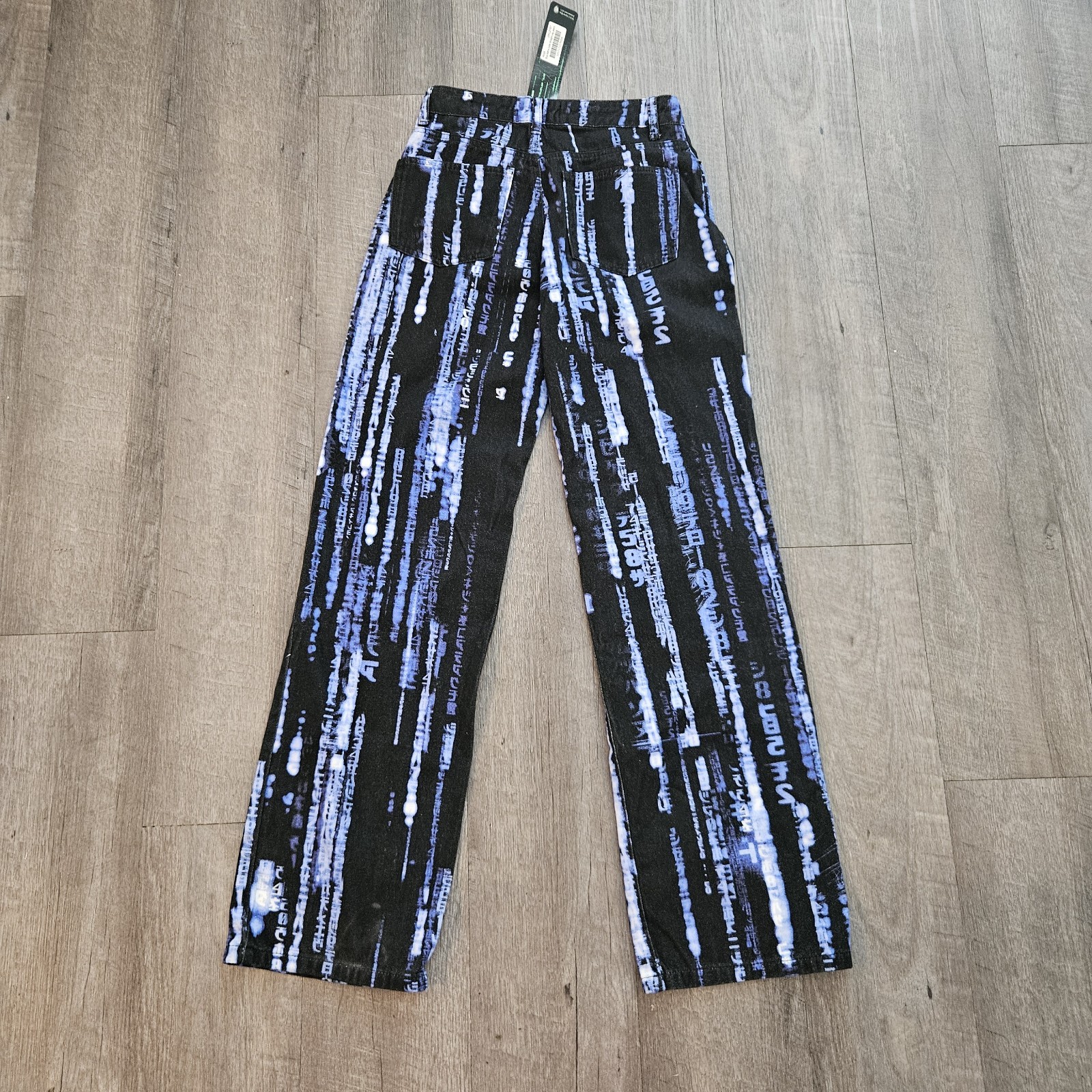 Jaded London Blue Matrix Code Women Size 26 Straight Leg Jeans BLUE/BLACK NEW